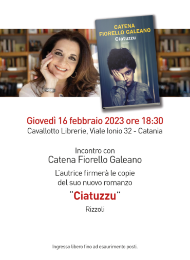 Giovedì 16 febbraio ore 18,30, incontro con Catena Fiorello Galeano