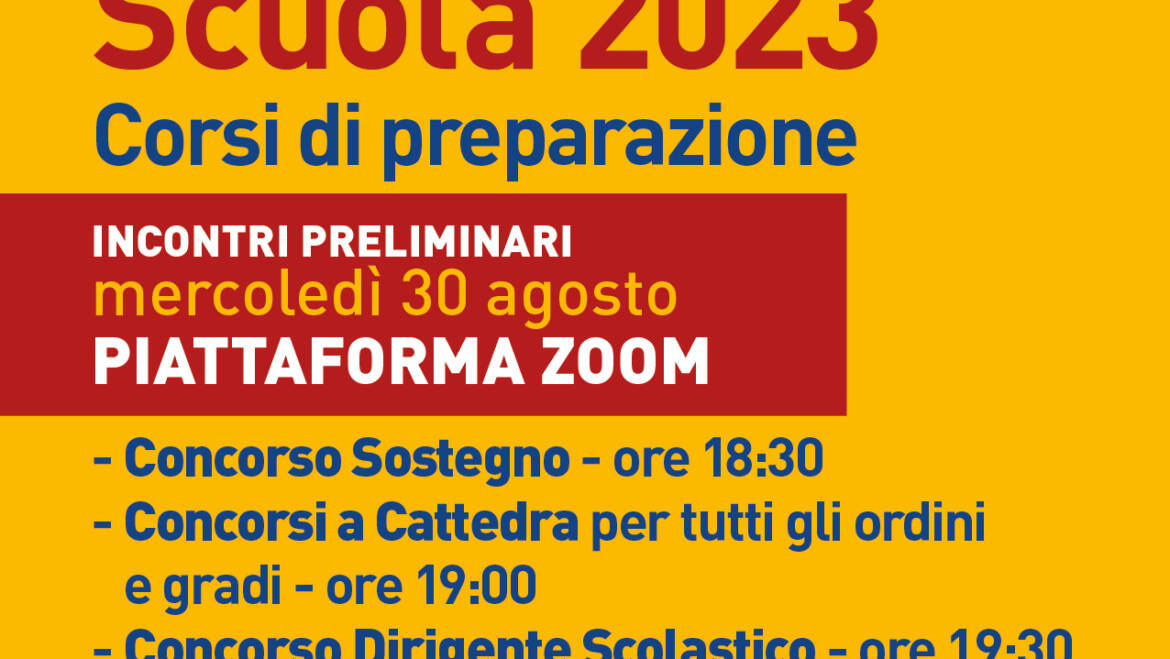 Concorsi Scuola 2023 – Corsi di preparazione