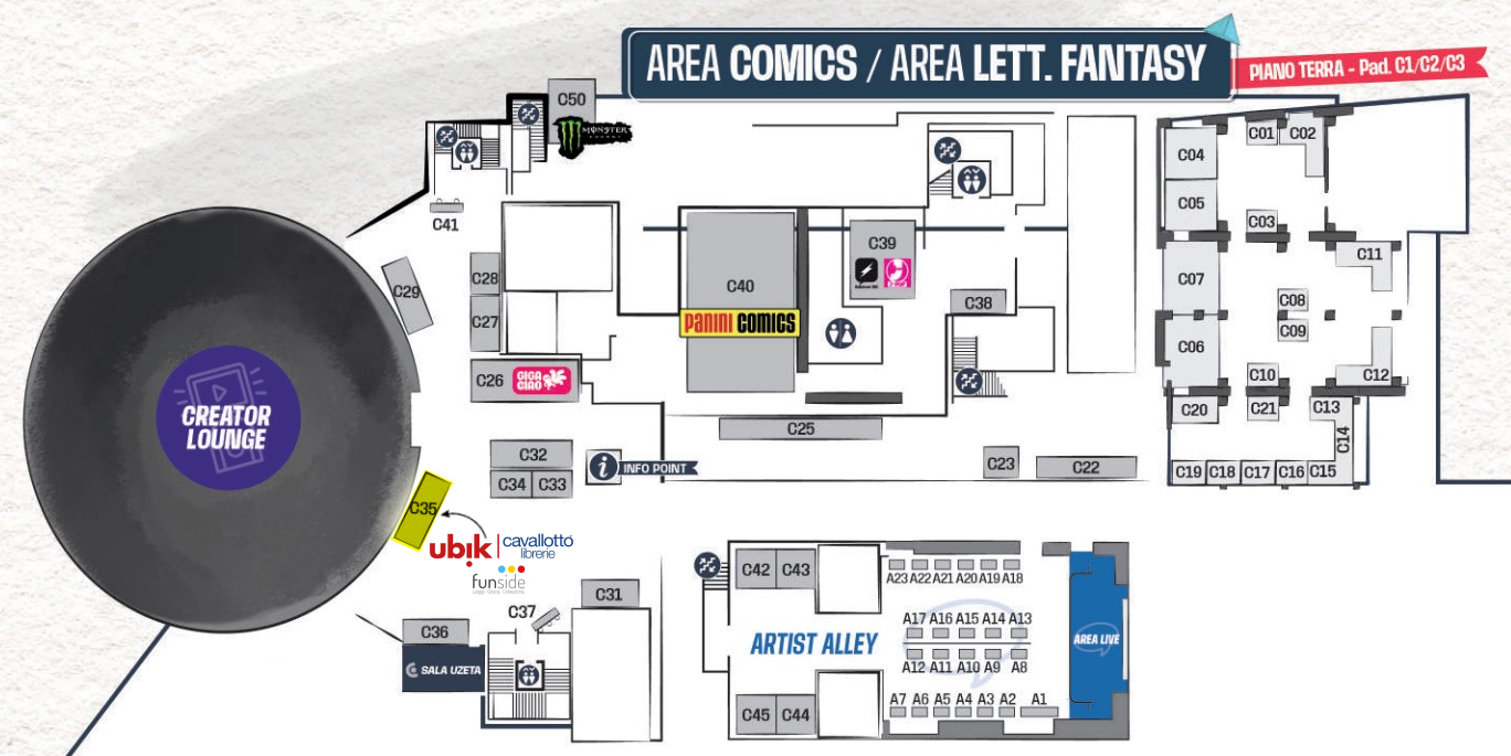Ci troverete al Padiglione C1 al piano terra, presso lo Stand C35